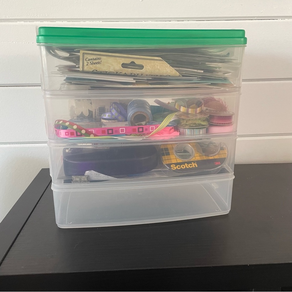 Scrapbooking Supplies Mystery Box Stackable Container Art Craft - Picture 11 of 11